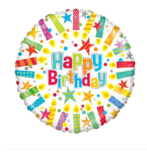 Fólia lufi Happy Birthday színes