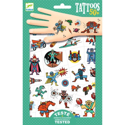 DJECO Tetováló matricák - Szupehősök - Heroes vs villains