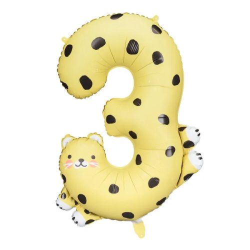 Óriás szám fólia lufi 75cm cica "3"