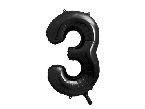 Óriás szám fólia lufi 86cm fekete "3"