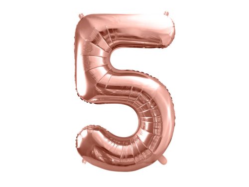 Óriás szám fólia lufi 86cm rosegold "5"