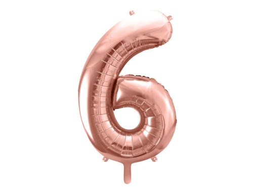 Óriás szám fólia lufi 86cm rosegold "6"