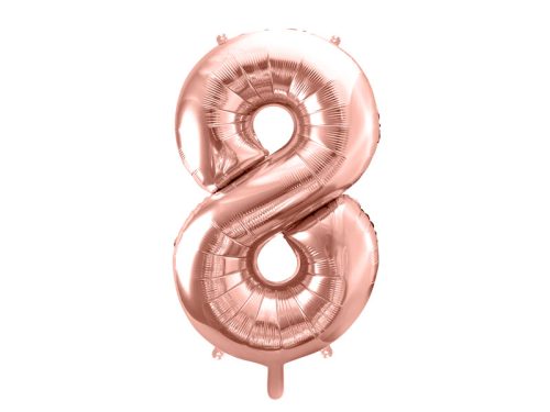 Óriás szám fólia lufi 86cm rosegold "8"
