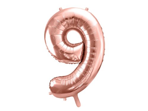 Óriás szám fólia lufi 86cm rosegold "9"
