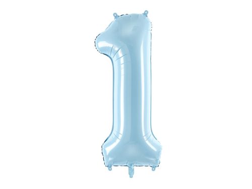 Óriás szám fólia lufi 86cm világoskék "1"