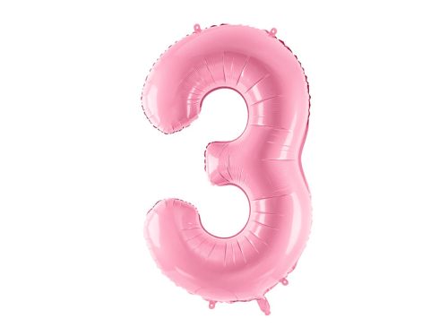 Óriás szám fólia lufi 86cm rózsaszín "3"