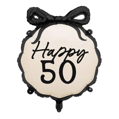 Fólia lufi kerek fekete masnival "50"