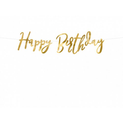 Banner Happy Birthday felirattal arany