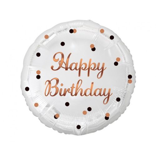 Fólia lufi fehér Happy Birthday