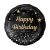 Fólia lufi kerek fekete Happy Birthday